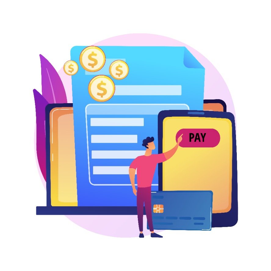 A customer is clicking a pay button to pay which provide by high-risk merchant account providers.