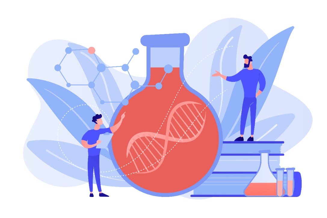 2 Men are researching with peptides