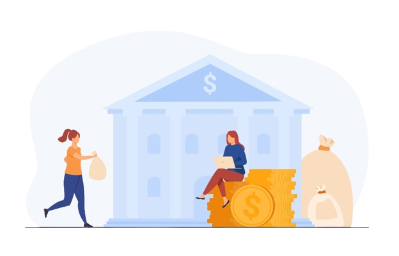 A girl is paying amount to the merchant with the help of high-risk merchant account and bank has Doller coins